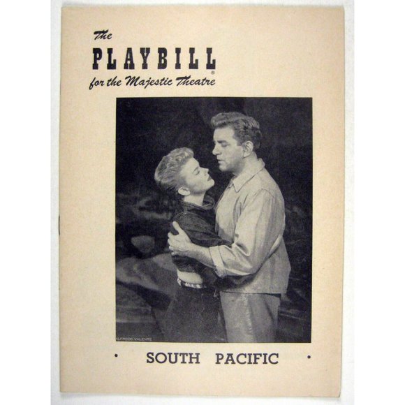 South Pacific Playbill April 1952 Martha Wright George Britton Wolfson Ticket - Picture 1 of 9